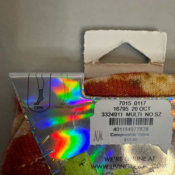 Living Royal Pizza Pattern Socks - NWT - Picture 7 of 7